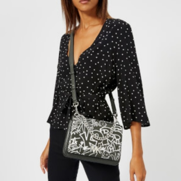 LIMITED EDITION MK Mott Graffiti Leather Crossbody - Picture 3 of 8